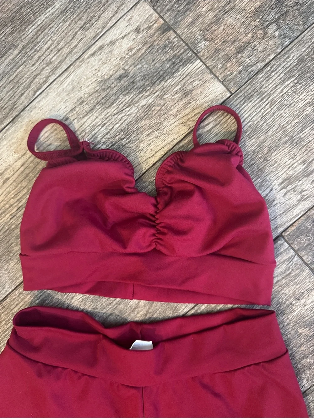 Red Three-Piece Dance Set for Kids - Vest, Crop Top & Wide-Leg Pants